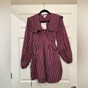 ruffle-trimmed wrap mini dress